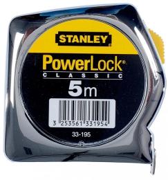 Рулетка STANLEY POWERLOCK 5м х 25 мм армована стрічка. пластикова (0-33-195)