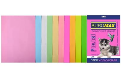 Папір Buromax BM.2721750-99 А4, 80g, PASTEL+NEON, 10colors, 50sh