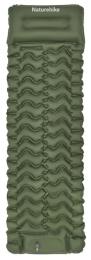 Надувний матрац Naturehike CNK2550WS019, 200х60х6.5 см Green із вбудованою помпою для надування