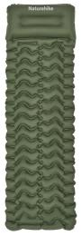 Надувний матрац Naturehike CNK2550WS019, 200х60х6.5 см Green із мішком для надування