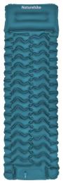 Надувний матрац Naturehike CNK2550WS019, 200х60х6.5 см Blue із вбудованою помпою для надування