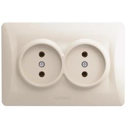 Розетка Videx BINERA (VF-BNSK2-CR) Cream