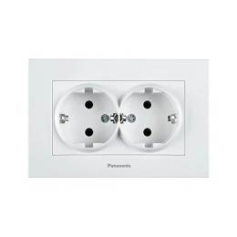 Розетка Panasonic Karre Plus 55 White подвійна із заземленням (WDTC92052WH-UA1)