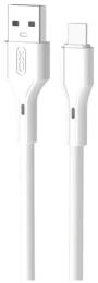 Дата-кабель XO NB230 3A Rock Series USB-A (тато)  -  USB-C (тато) Data Cable White