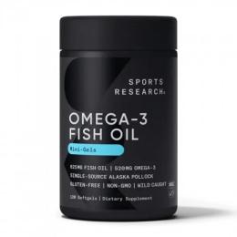 Омега-3 Sports Research Fish Oil Alaska 625mg - 120 mini softgels (2023-10-4009)