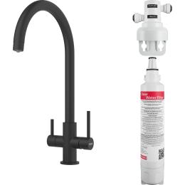 Кухонний змішувач Franke Lina Clear Water Matte Black (160.0702.681)