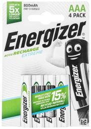 Акумулятор Energizer Recharge HR3 AAA 800mAh EXTREME 4 шт (ENERHR3800)