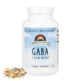 Амінокислота Source Naturals Serene Science GABA 750 mg - 90 tabs (2023-10-6133)