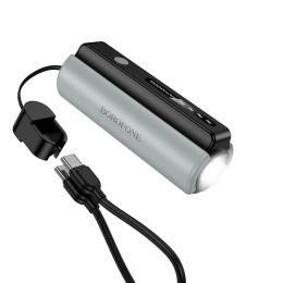 Зовнішній портативний акумулятор Borofone BJ87 Star 5000mAh Black with flashlight and cable (6941991126901)
