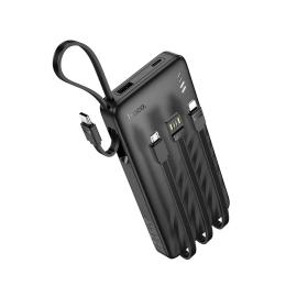 Зовнішній портативний акумулятор Hoco J146 Night 10000mAh Black with 4 cables (6942007645898)