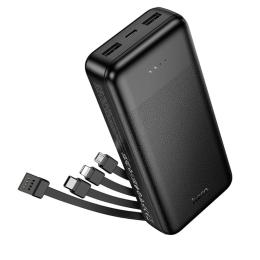 Зовнішній портативний акумулятор Hoco J163A Wonderful 20000mAh Black with 4 cables (6942007664592)