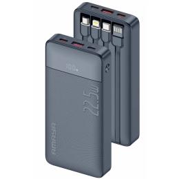 Зовнішній портативний акумулятор Amaya F129 10000 mAh Black with cable 22.5W