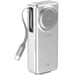 Зовнішній портативний акумулятор Amaya F132 10000 mAh Silver with cable 45W