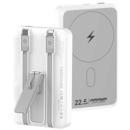 Зовнішній портативний акумулятор Amaya XN-T181 10000 mAh White 15W+PD22.5W with cable