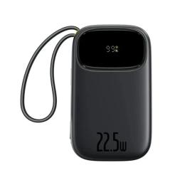 Зовнішній портативний акумулятор Baseus EnerFill FC31 Digital Display 20000mAh Cosmic Black with 2 Built-in Cables 22.5W (P10082107123-00)