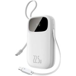 Зовнішній портативний акумулятор Baseus EnerFill FC31 Digital Display 20000mAh Moon White with 2 Built-in Cables 22.5W (P10082107213-00)