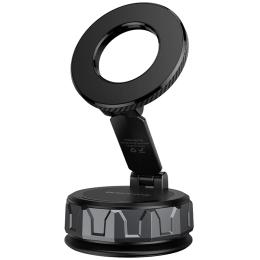 Тримач в авто Borofone BH140 Gloria Vacuum Suction Magnetic center console Black Metal Gray