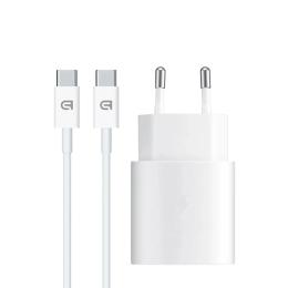 Мережевий зарядний пристрій для телефона ArmorStandart AR-TA800W + USB-C to USB-C White (ARM63804)