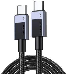 Дата-кабель Ugreen L524 USB Type-C (тато)  -  USB Type-C (тато), 0.5m Space Gray 60W (55764)