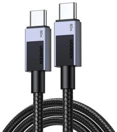Дата-кабель Ugreen L524 USB Type-C (тато)  -  USB Type-C (тато), 1m Space Gray 60W (55765)