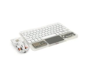 Комплект клавіатура та миша Voltronic YT-KB333 (KB + Mouse) White Transparent (Eng / Pyc)