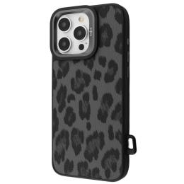 Чохол-накладка Kajsa Leopard Pattern with Magnetic Ring iPhone 16 Pro Black