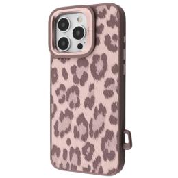 Чохол-накладка Kajsa Leopard Pattern with Magnetic Ring iPhone 16 Pro Max Desert Titanium