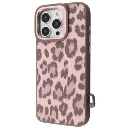 Чохол-накладка Kajsa Leopard Pattern with Magnetic Ring iPhone 16 Pro Desert Titanium