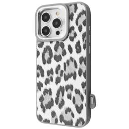 Чохол-накладка Kajsa Leopard Pattern with Magnetic Ring iPhone 16 Pro Gray