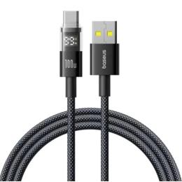 Дата-кабель Baseus Display 2 Fast Charging Data Cable USB (тато)  -  Type-C (тато), 1m Black 100W (P10382701121-00)