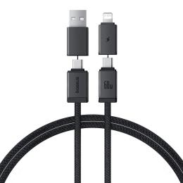 Дата-кабель Baseus Versatile Two-for-Two Type-C + USB (тато)  -  Type-C + Lightning (тато), 1m Black 60W (P10383000121-01)