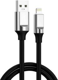 Дата-кабель XO NB251 Liquid Silicone Rubber USB-A (тато)  -  Lightning (тато), 1m Black 6A