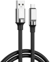 Дата-кабель XO NB251 Liquid Silicone Rubber USB-A (тато)  -  Micro (тато), 1m Black 6A