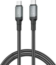 Дата-кабель XO NBQ264A High Power Braided Type-C (тато)  -  Type-C (тато), 1m Black 240W