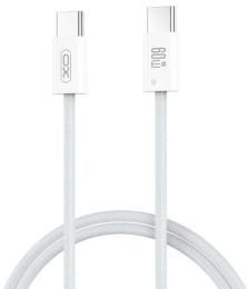 Дата-кабель XO NBQ273 Imitation Series Type-C (тато)  -  Type-C (тато), 1m White 60W