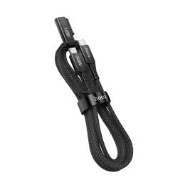 Дата-кабель Hoco U142 2-in-1 magnetic 240W USB Type-C (тато) - MagSafe3+USB Type-C (тато), 1.8m Black 140W