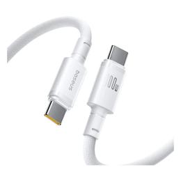 Дата-кабель Baseus New Braided USB Type-C (тато)  -  USB Type-C (тато), 1m White 100W (E0426V01)