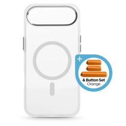 Чохол-накладка ArmorStandart Unit MagCase для Apple iPhone 17 Air Orange Button Set Matte Clear Silver (ARM90583)