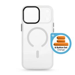 Чохол-накладка ArmorStandart Unit-C MagCase для Apple iPhone 17 Pro Orange Button Set Matte Clear (ARM90586)