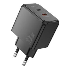 Адаптер живлення для телефона Hoco CS16A Wish PD20W (1USB-C/1L) Black