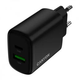 Адаптер живлення для телефона Canyon charger OnCharge 200 20W 1xPD 1xQC EU Black