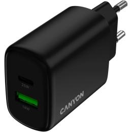 Адаптер живлення для телефона Canyon charger OnCharge 250 25W 1xPD 1xQC EU Black