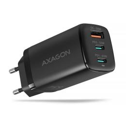 Адаптер живлення для телефона Axagon ACU-DPQ65 Black 3x port (USB + dual USB-C), PD3.0/QC4+/PPS/Apple, 65W