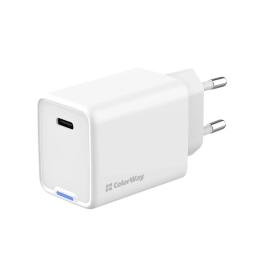 Адаптер живлення для телефона ColorWay GaN Mini 45W PD Port PPS USB-C White (CW-CHS057PD-WT)