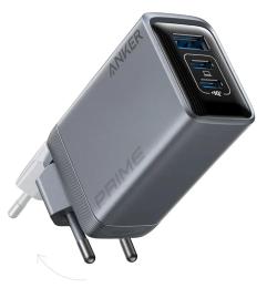 Адаптер живлення для телефона Anker GaNPrime Charger - 100W Silver 2xUSB-C PD &amp; 1xUSB-A Foldable