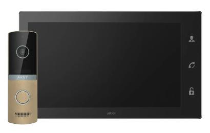 Відеодомофон Arny AVD-1421 AVD-1040 2Мп 10 PiP + AVP-NG230 1Мп Black Champagne (21560)