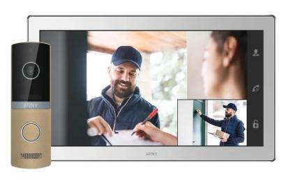 Відеодомофон Arny AVD-1421 AVD-1040 2Мп 10 PiP + AVP-NG230 1Мп White Champagne (21556)