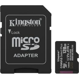 Карта памяті Kingston microSD128GB C10 UHS-I A1 V10 R150MB/s Black