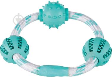 Іграшка Trixie Denta Fun для собак Кільце-канат з мячами для чищення зубів мятний смак гума 5 см/20 см (33704)