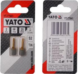 Набір біт YATO TORX T10 х 25 мм (YT-77941) 2 шт
